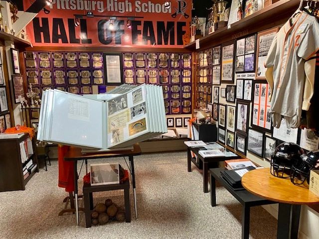 Hall of Fame display room inside the Pittsburg Historical Museum
